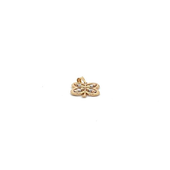 18K Gold Pendant Flower Tricolor White Yellow Rose Gold - Picture 6 of 9